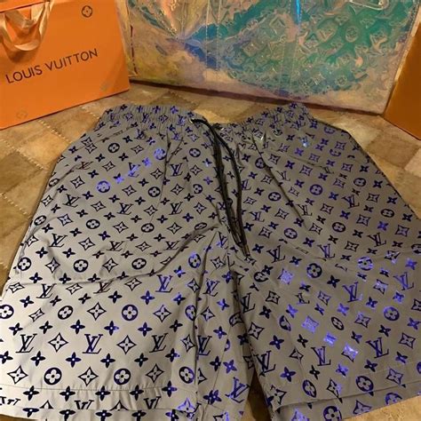 louis vuitton print shorts|Louis Vuitton reflective shorts.